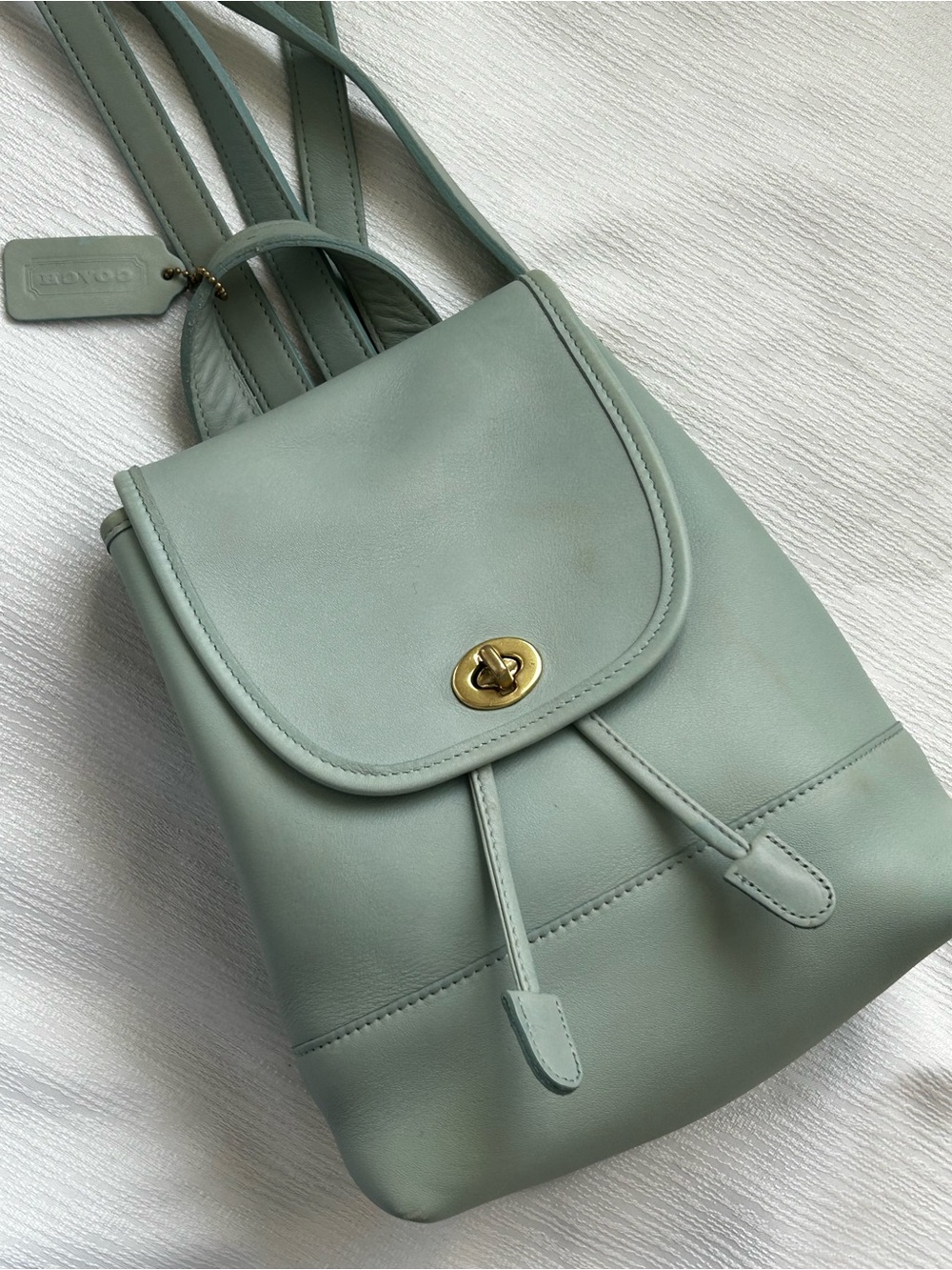 Collectable Coach leather daypack mini backpack 9960 Light Green - Picture 8 of 8